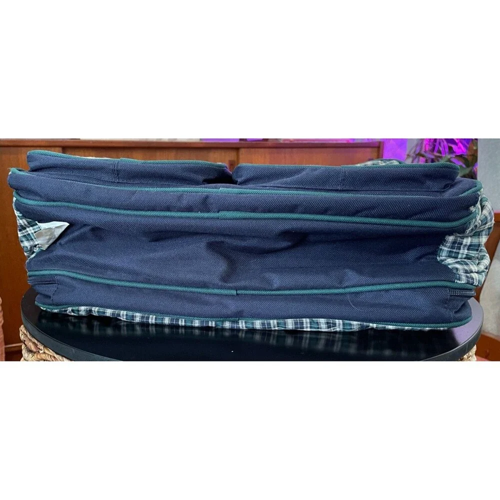 Vintage Baby Connection Plaid Diaper Bag Preppy Equestrian Travel Changing Pad